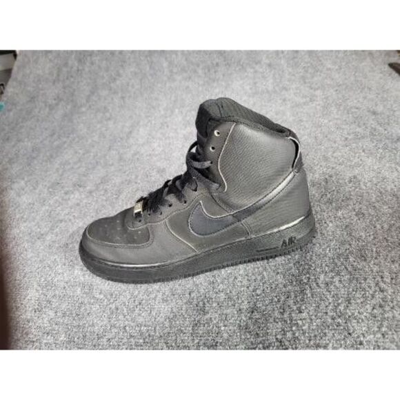 Nike Air Force 1 High Triple Black Sneakers Men Sz 9 315121-023 Leather Gym - Picture 1 of 9
